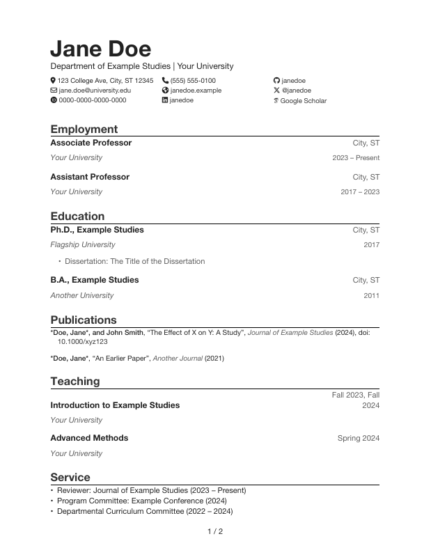 CV template thumbnail