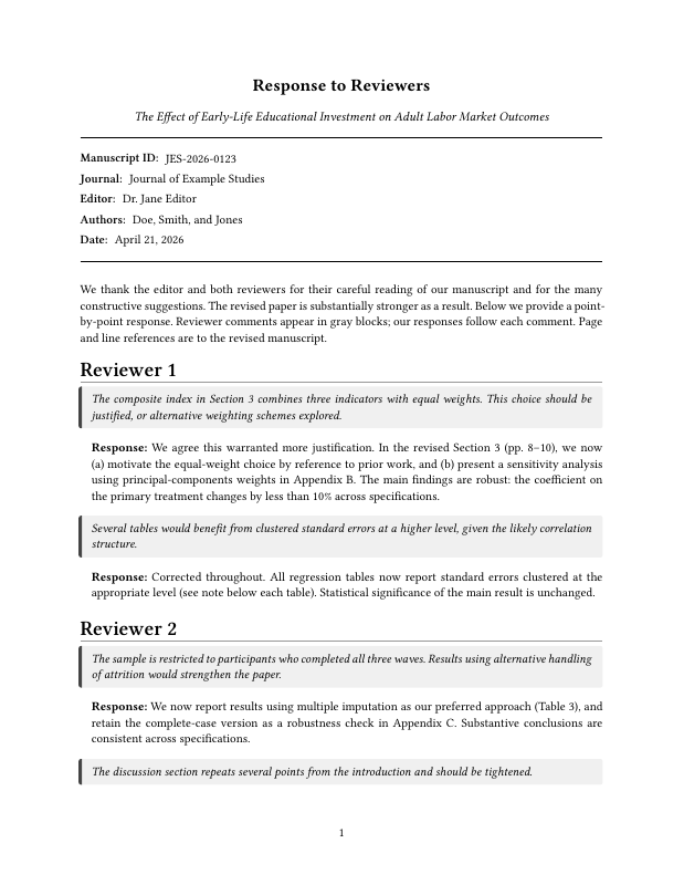 Review response template thumbnail